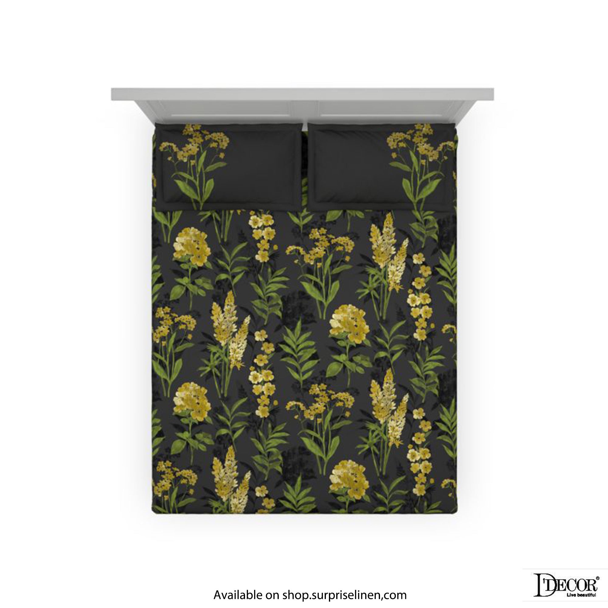 D'Decor - Primary Collection 100% Cotton Queen Size 3 Pcs Bedsheet Set (Charcoal)