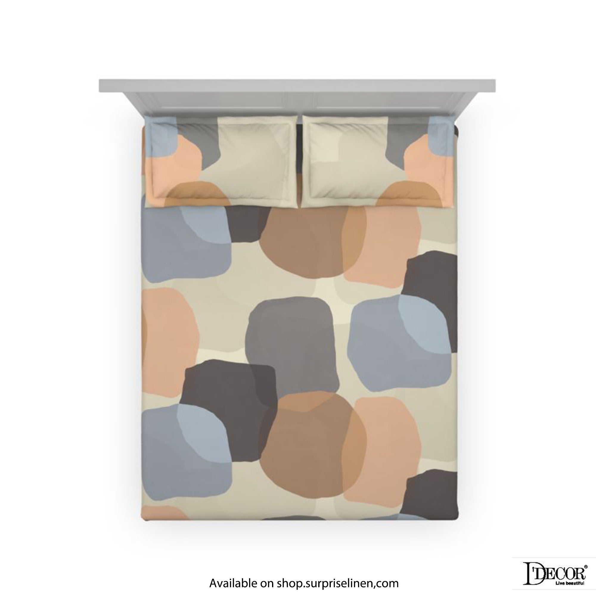 D'Decor - Esteem Collection 100% Cotton King Size 3 Pcs Bedsheet Set (Beige)