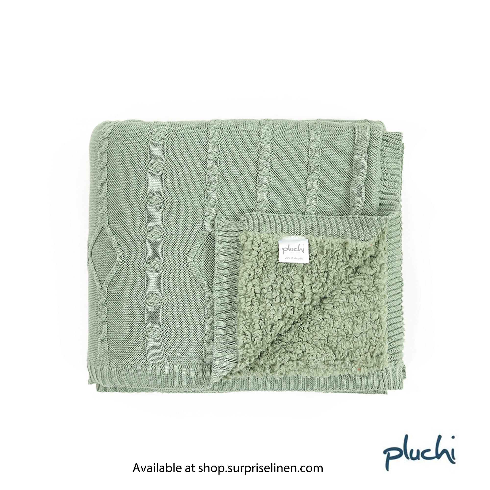 Pluchi - Twist Cable 100% Premium Cotton Blanket (Indus Blue)