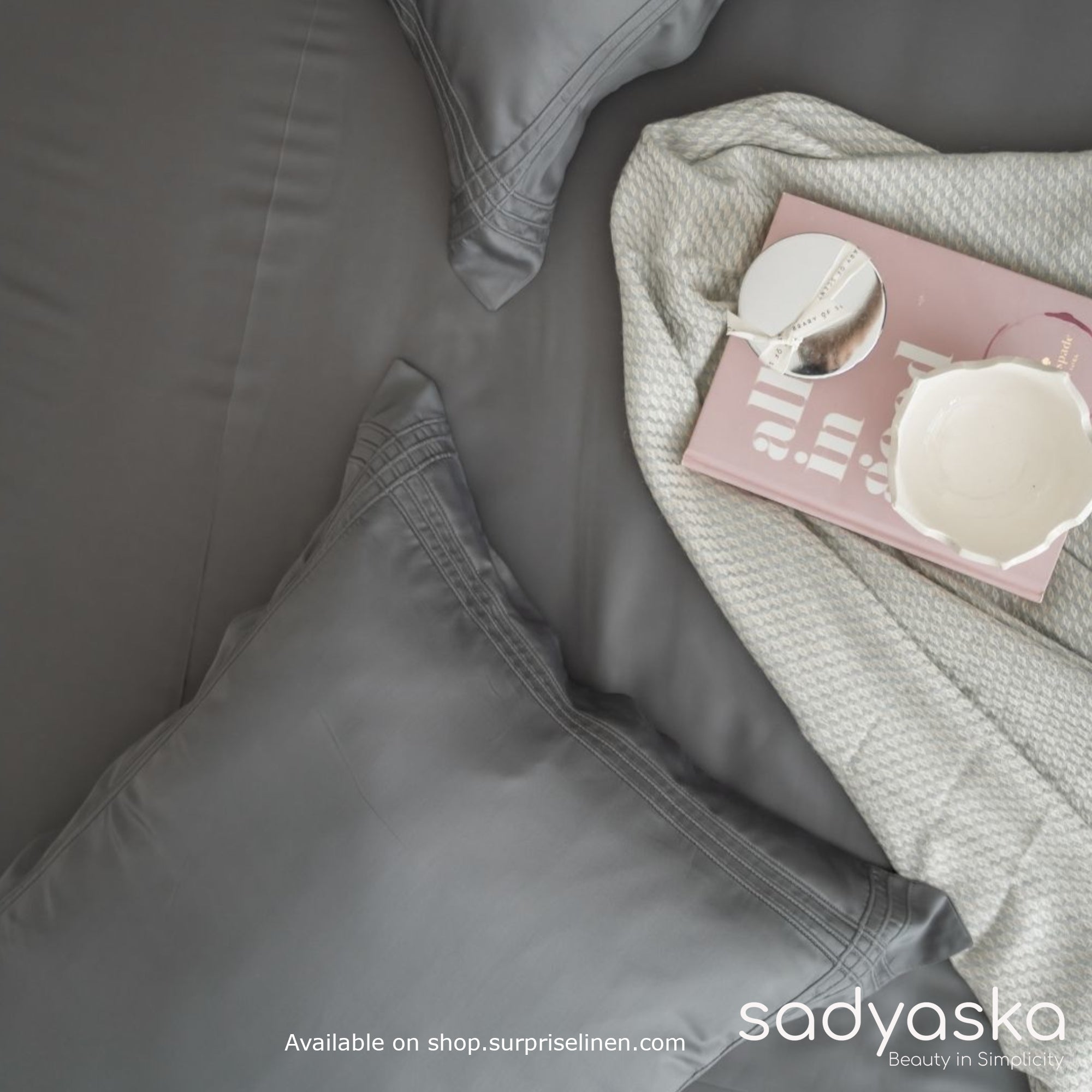 Sadyaska - Bamboo Bedding Collection 400 TC Bamboo 3 Pcs Bedsheet Set (Charcoal Grey)