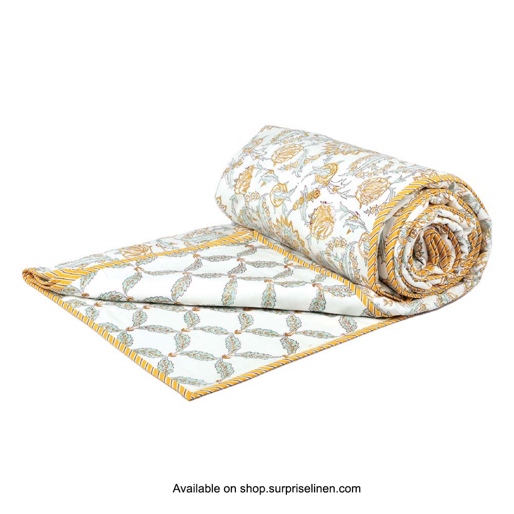 Surprise Home - Etonner Vintage Collection 100% Cotton Double Dohar (Yellow Flower)