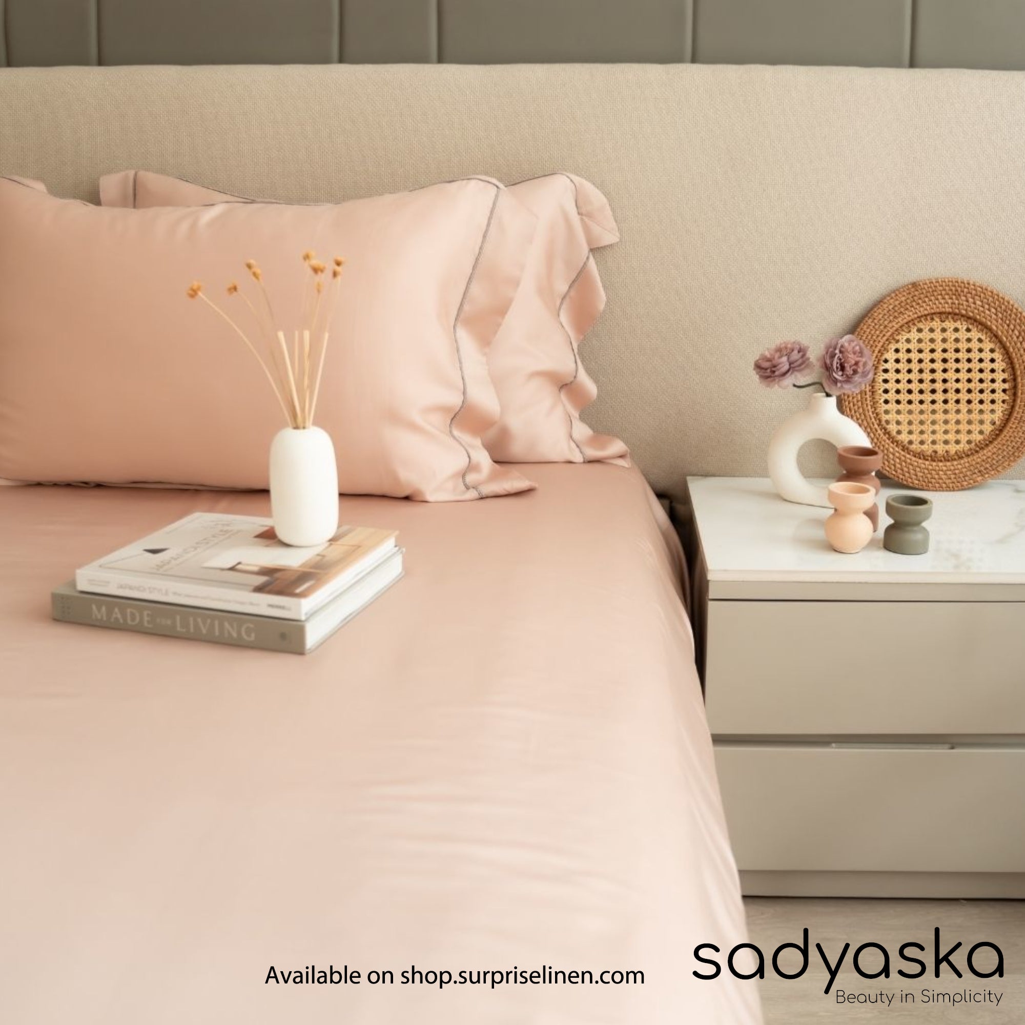 Sadyaska - Tencel Lace Bedding Collection 400 TC Tencel 3 Pcs Bedding Set (Blush)