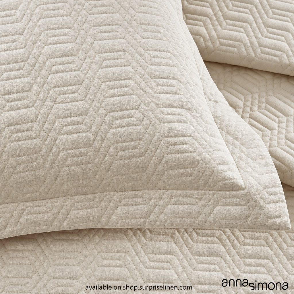 Anna Simona - Regatta 3 Pcs 400 TC Cotton Satin Bed Cover Set (Sesame)