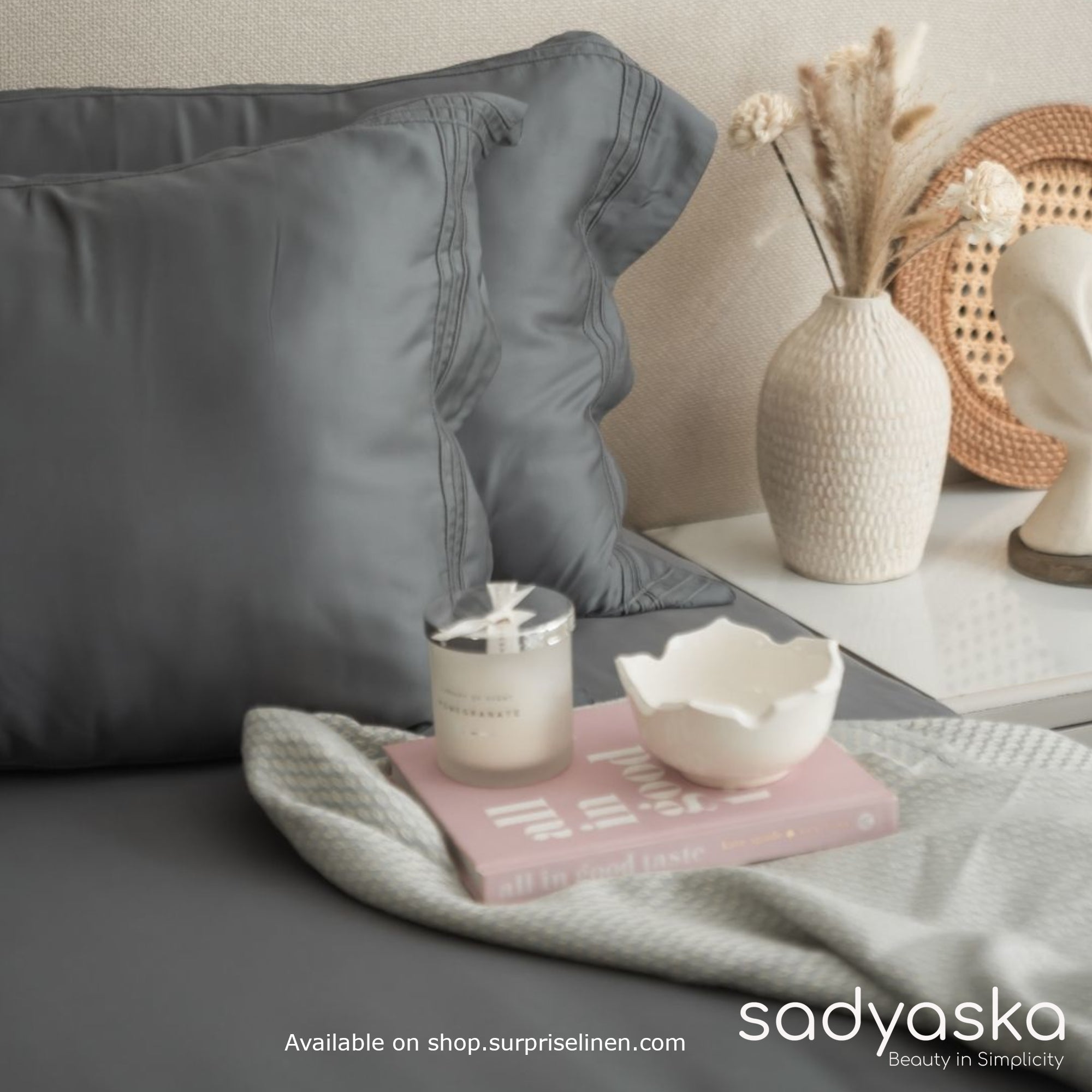Sadyaska - Bamboo Bedding Collection 400 TC Bamboo 3 Pcs Bedsheet Set (Charcoal Grey)