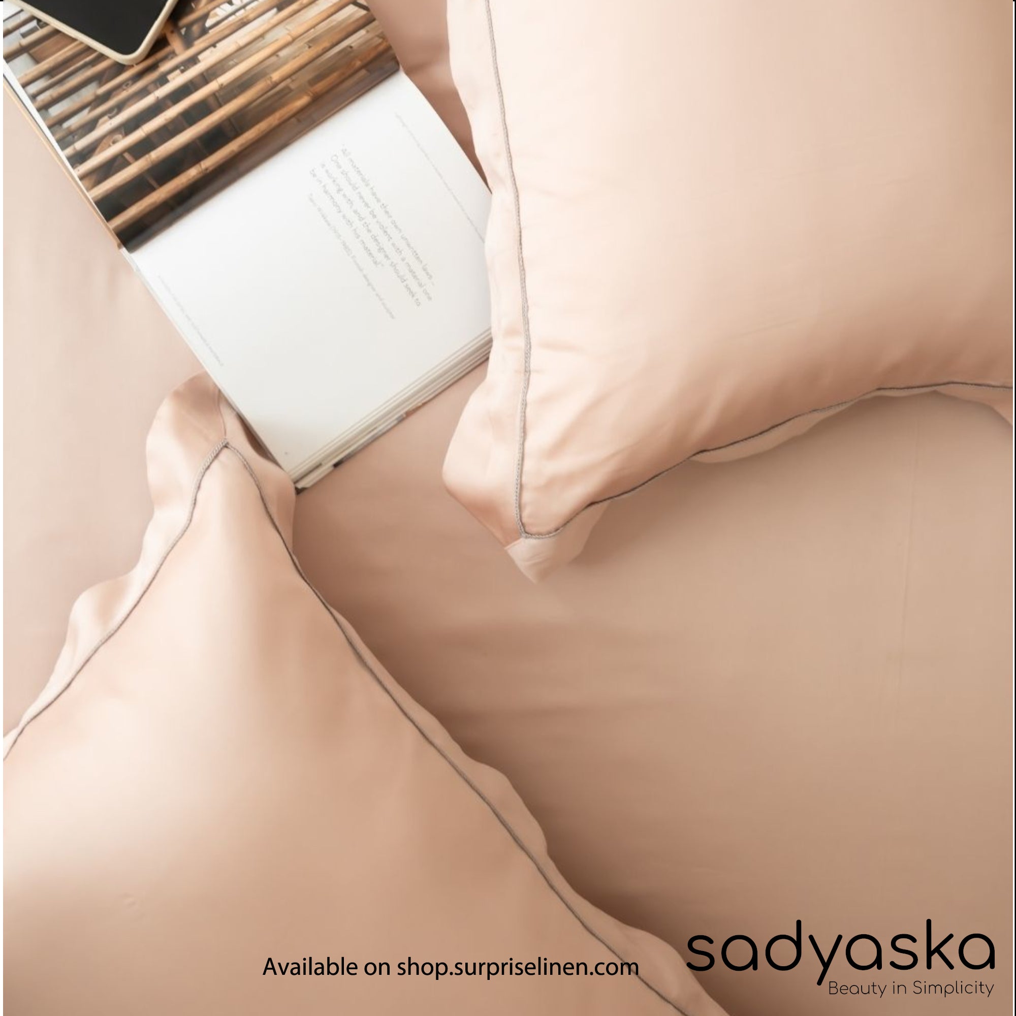 Sadyaska - Tencel Lace Bedding Collection 400 TC Tencel 3 Pcs Bedding Set (Blush)