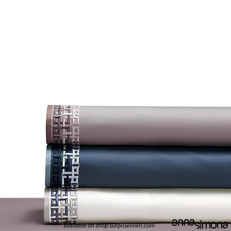 Anna Simona - Gatsby King Size 400 TC Cotton Satin King Size Bedsheet Set (White)