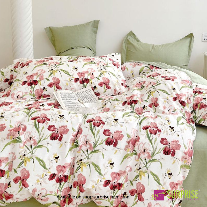 Meadow Rose Peach Blush four-piece comforter set
