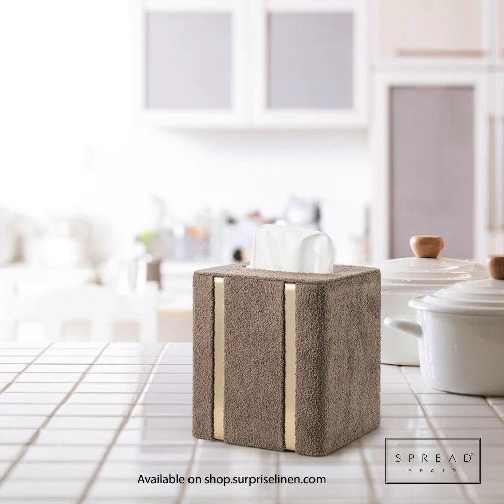 Spread Spain - French Boucle Metal Handcrafted Storage Collection Tissue Box (Choco)