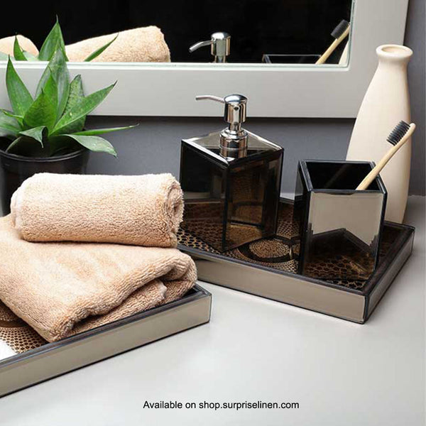 Surprise Home - Etonner Circular Mirror 3 Pcs Bath Set (Brown)