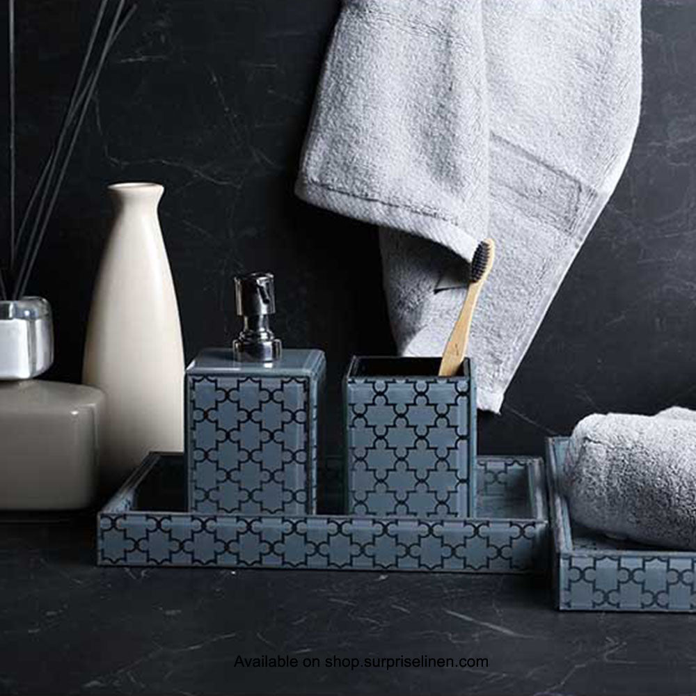 Surprise Home - Etonner Mosaic Glass 3 Pcs Bath Set (Silver)
