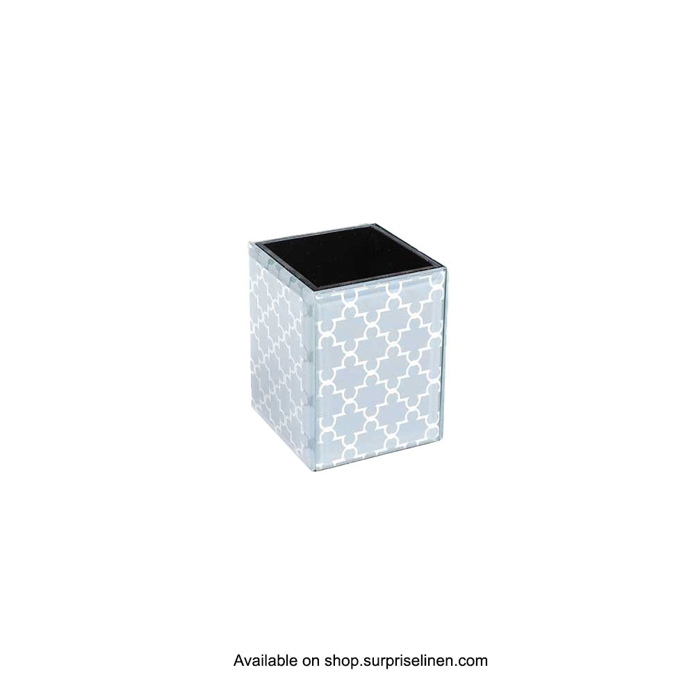Surprise Home - Etonner Mosaic Glass 3 Pcs Bath Set (Silver)