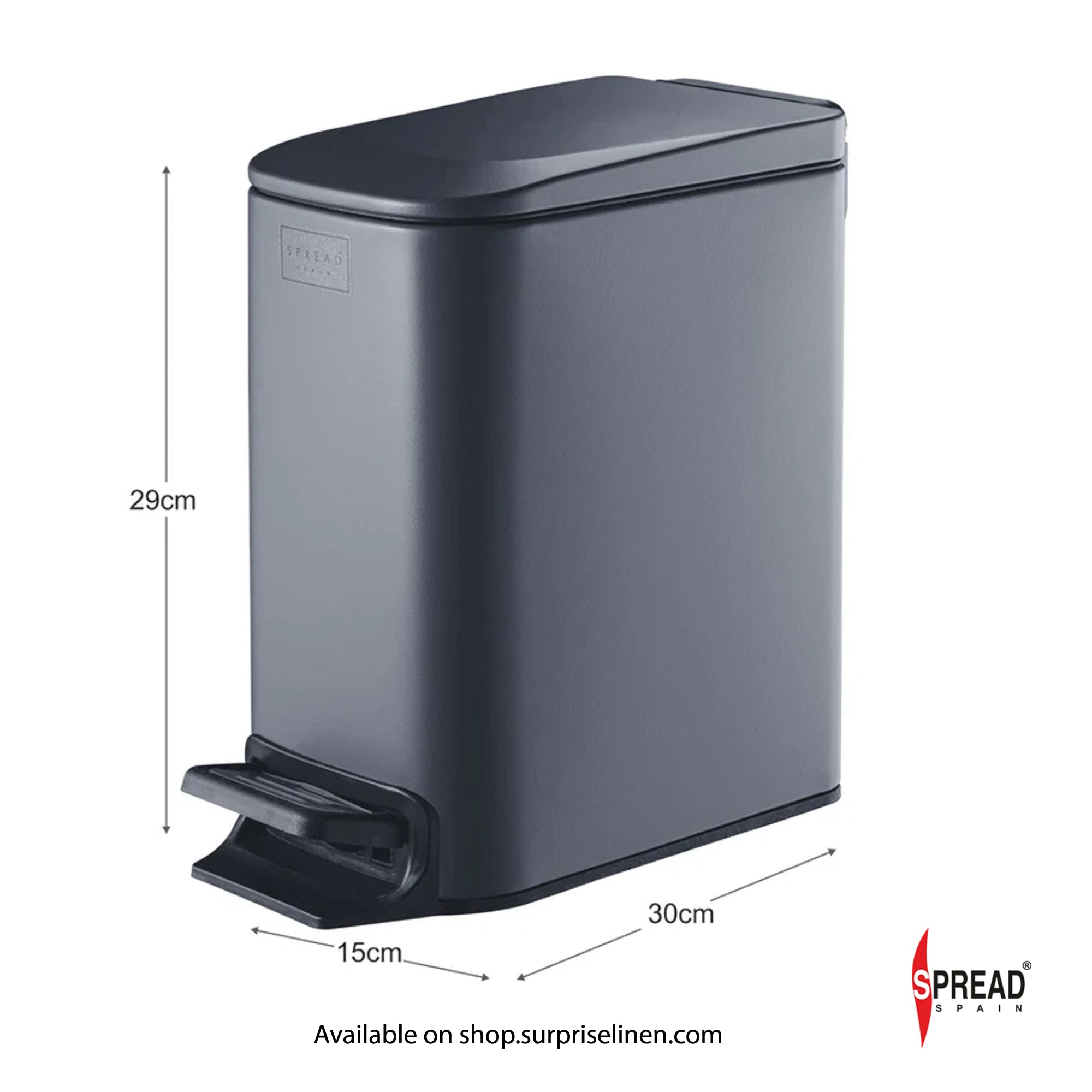 Spread Spain - Metallica Collection 6 Litre Soft Close Dustbin (Matte)