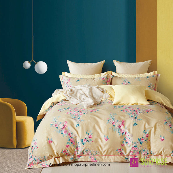 Luxury Essentials By Surprise Home Exclusive Calme Collection 3 Pcs Super King Size Bedsheet Set in 350 TC Premium Cotton (Light Yellow)