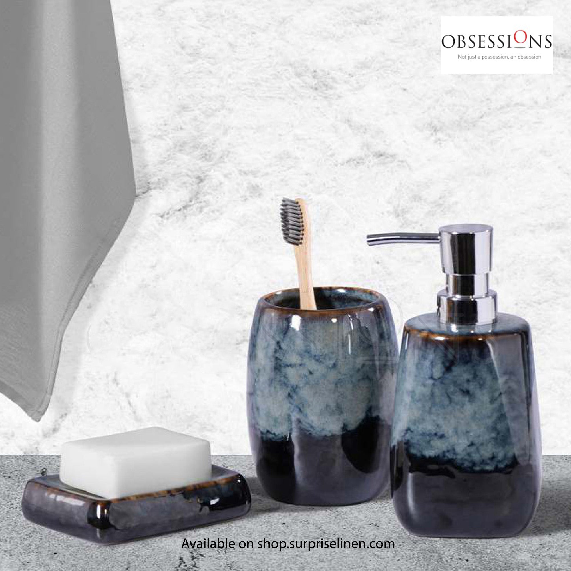 Obsessions - Earth Collection 3 Pcs Bath Set (Blue)