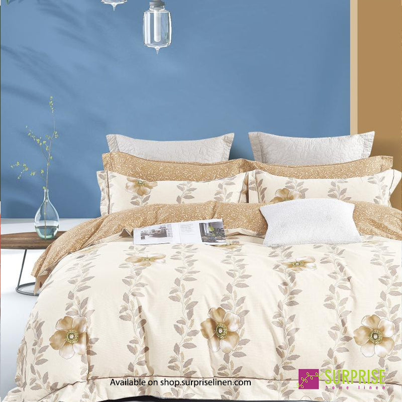 Surprise Home - Linea Collection Ivory Garland 3 Pcs Bedsheet Set (Cream Beige)