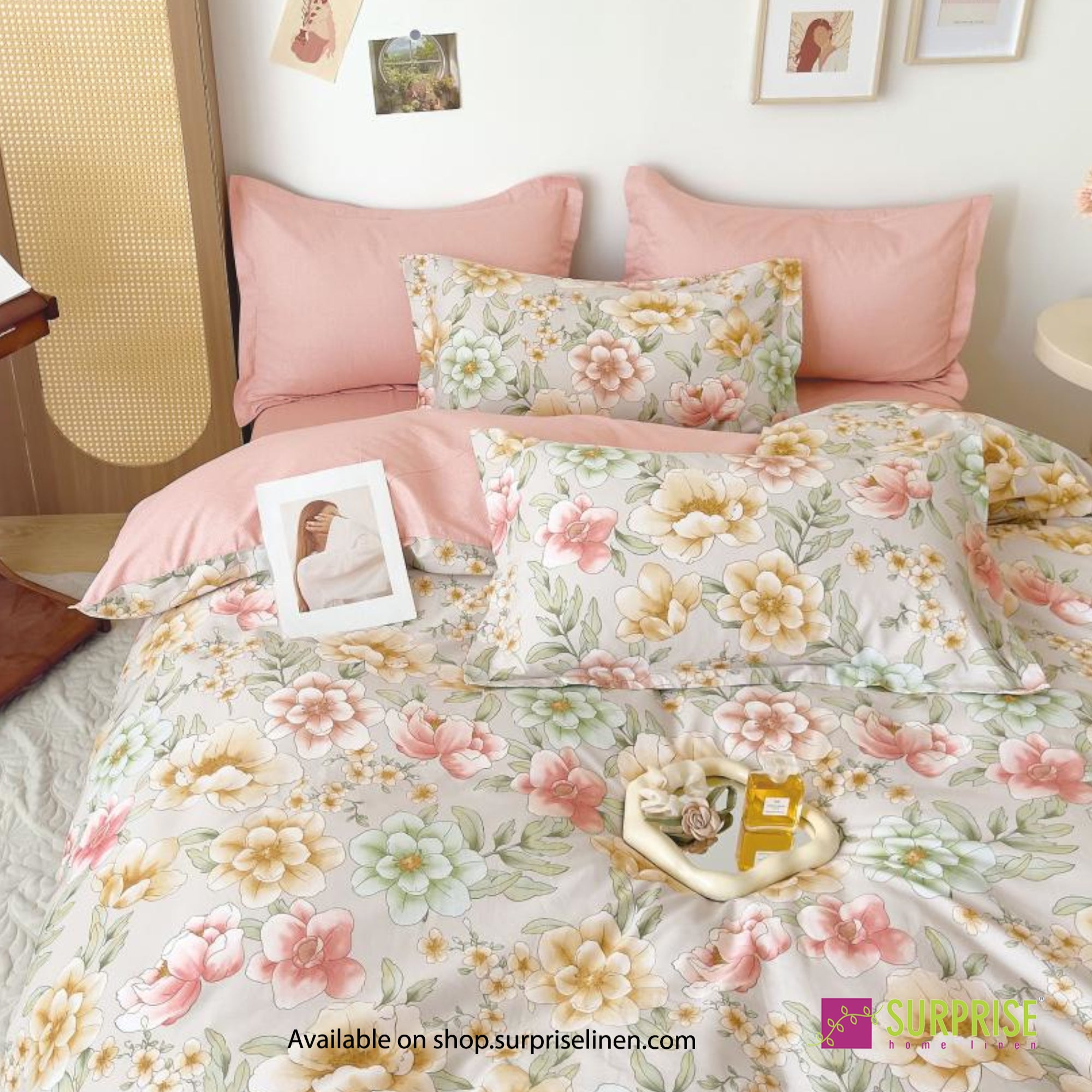 Everyday Luxury Essentials By Surprise Home - Bedeck Collection 3 Pcs Regular Queen Size Bedsheet Set in 300 TC Cotton Fabric (Celeste)
