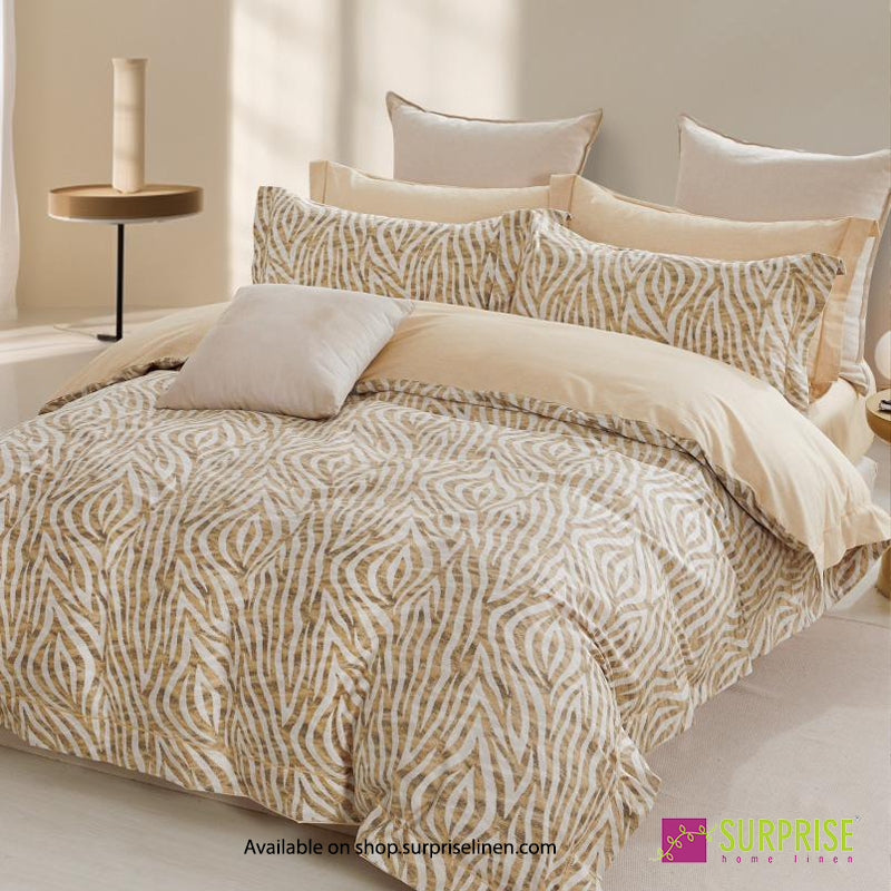 Surprise Home - Linea Collection Sand Ogee 3 Pcs Bedsheet Set (Sand Beige)