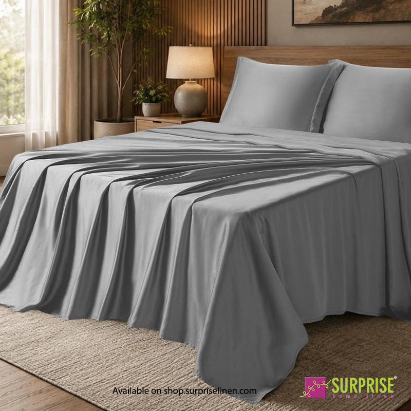 Surprise Home - Luxera Silver Tencel Bedsheet Set