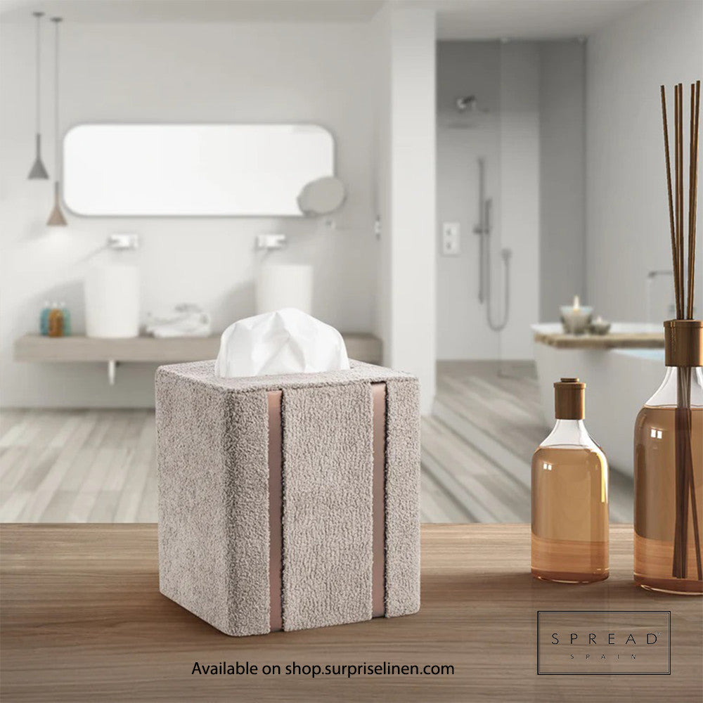 Spread Spain - French Boucle Metal Handcrafted Storage Collection Tissue Box (Gold)