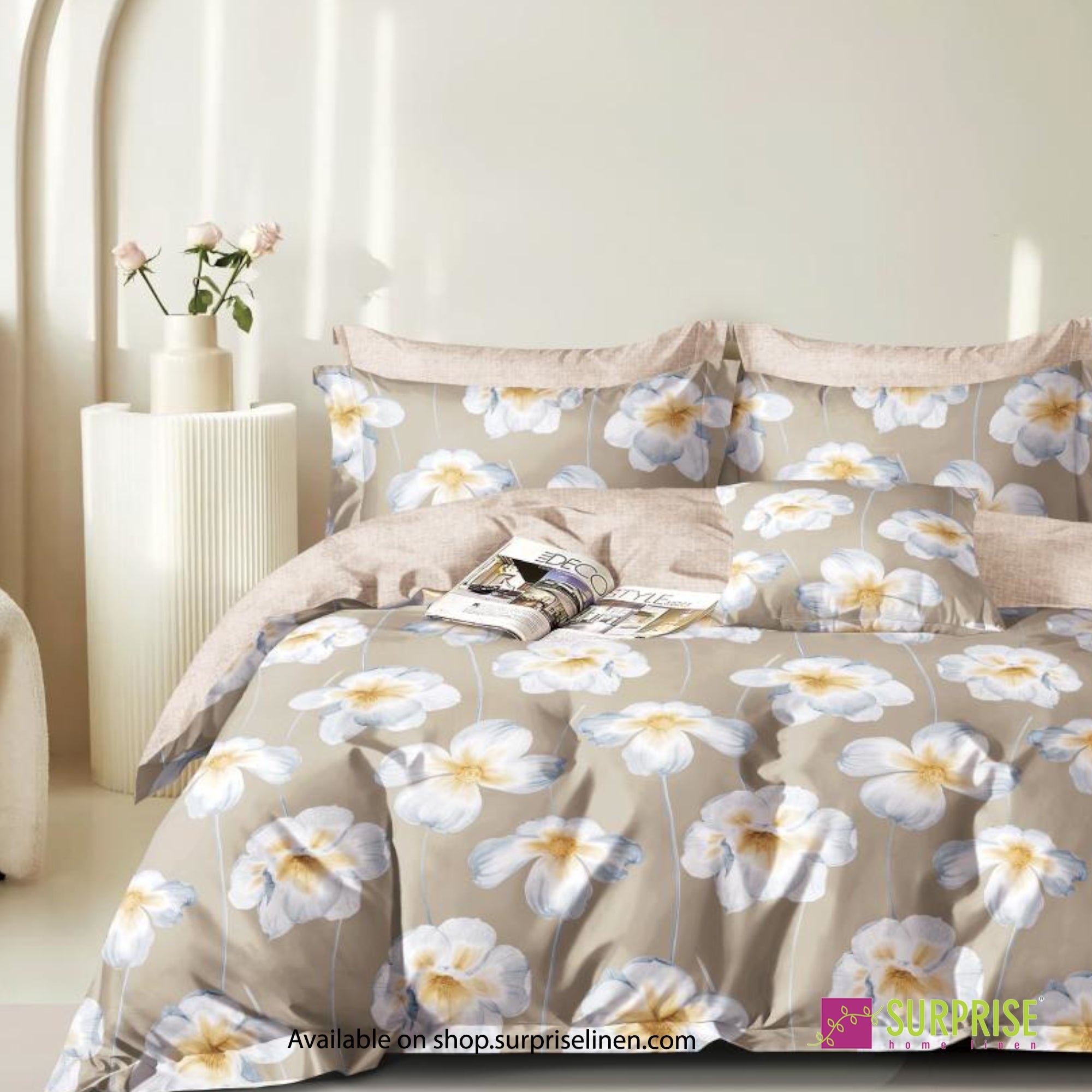 Everyday Luxury Essentials By Surprise Home - Bedeck Collection 3 Pcs Regular Queen Size Bedsheet Set in 300 TC Cotton Fabric (Aurora)