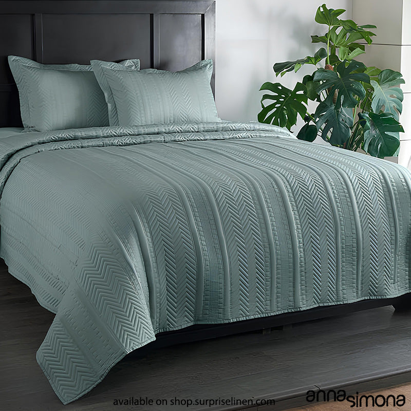 Anna Simona - Chipotle 3 Pcs 400 TC Fine Cotton Satin Bed Cover Set (Watery)