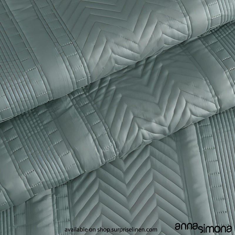 Anna Simona - Chipotle 3 Pcs 400 TC Fine Cotton Satin Bed Cover Set (Watery)
