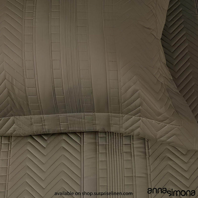 Anna Simona - Chipotle 3 Pcs 400 TC Fine Cotton Satin Bed Cover Set (Beige)