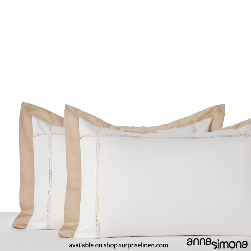 Anna Simona - Ariel King Size 400 TC Cotton Satin King Size Bedsheet Set (Off White)