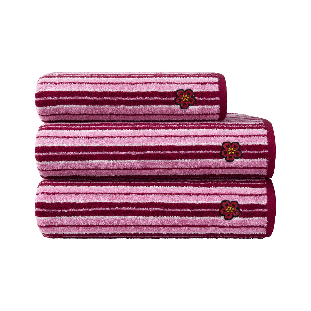 Kenzo - Club Jacquard Embroidered Boke Flower 550 GSM 100% Organic Cotton Towel (Rose)