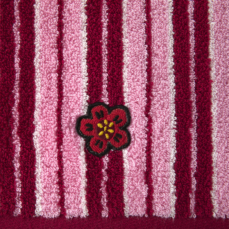 Kenzo - Club Jacquard Embroidered Boke Flower 550 GSM 100% Organic Cotton Towel (Rose)