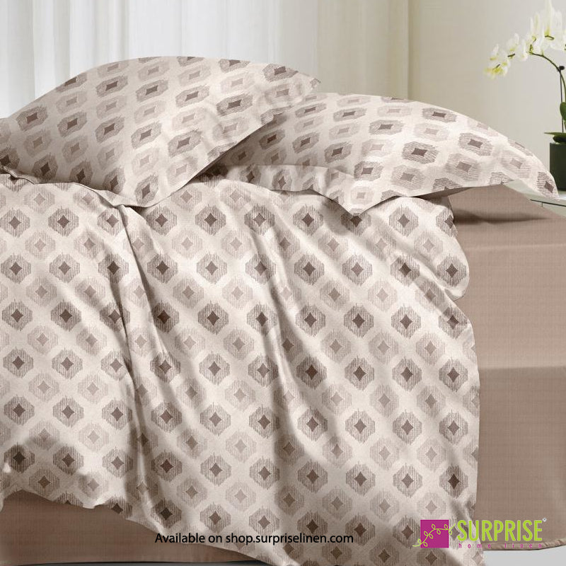 Surprise Home - Celina Collection Diamond Weave Digital 100% Cotton 3 Pcs Bedsheet Set (Sand Beige)