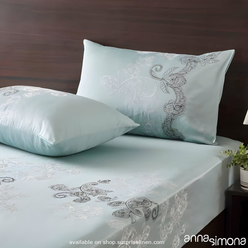 Anna Simona - Liliana 3 Pcs 400 TC Fine Cotton Satin Bed Cover Set (Buff)