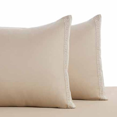 Anna Simona - Jacob King Size 400 TC Cotton Satin King Size Bedsheet Set (Buff)