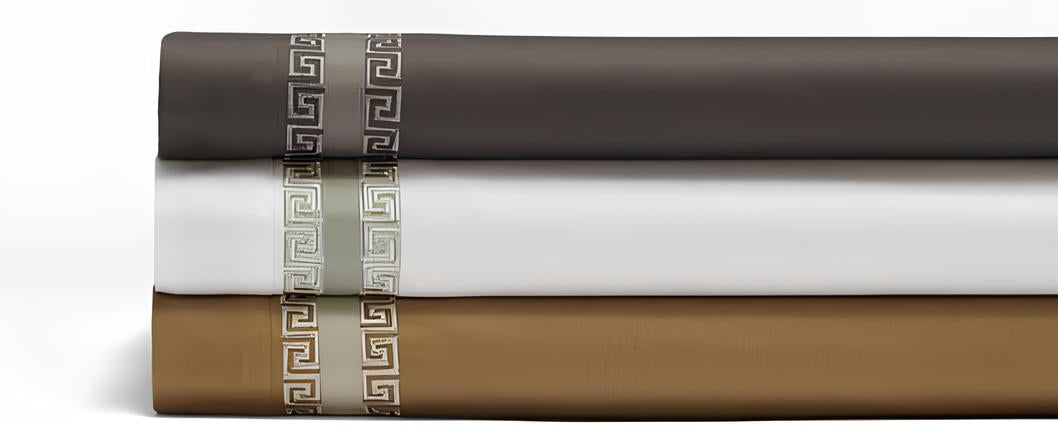 Anna Simona - Lennox King Size 400 TC Cotton Satin King Size Bedsheet Set (White)