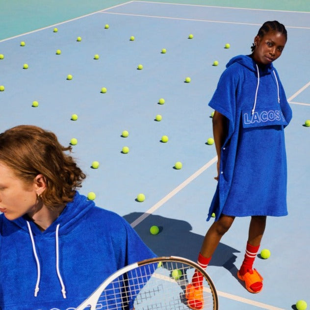 Lacoste - L Wave 350 GSM 100% Organic Cotton Poncho (Cobalt)