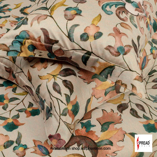 Spread Spain - Spring Summer Collection 550 TC 100% Cotton King Size Bedsheet Set (Beige)