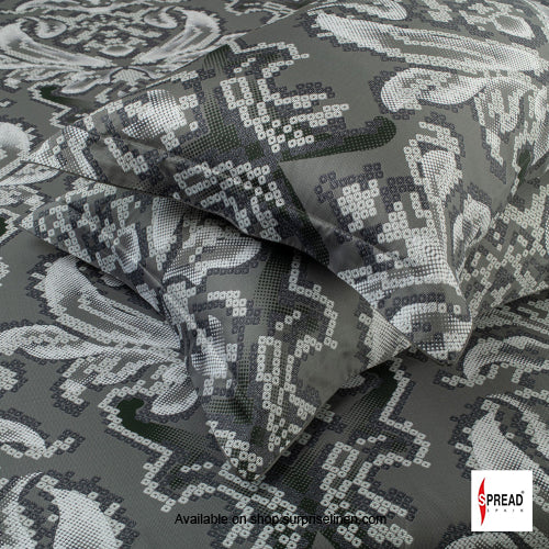 Spread Spain - Spring Summer Collection 550 TC 100% Cotton King Size Bedsheet Set (Pixie Grey)