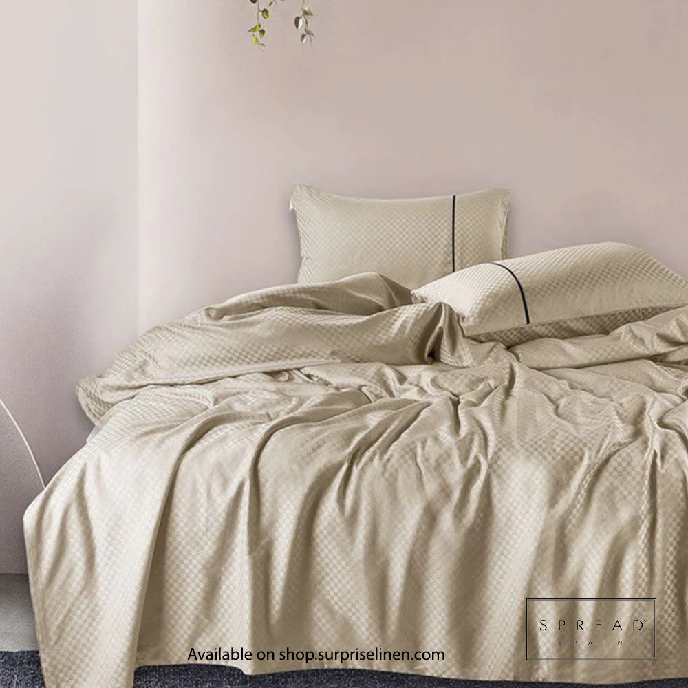 Spread Spain - Oxford Street Collection 400 Thread Count 100% Cotton Bedding Set (Stone)