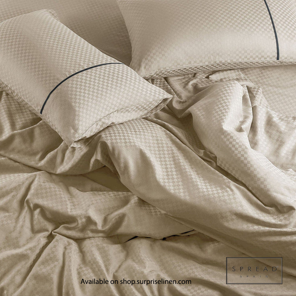 Spread Spain - Oxford Street Collection 400 Thread Count 100% Cotton Bedding Set (Stone)
