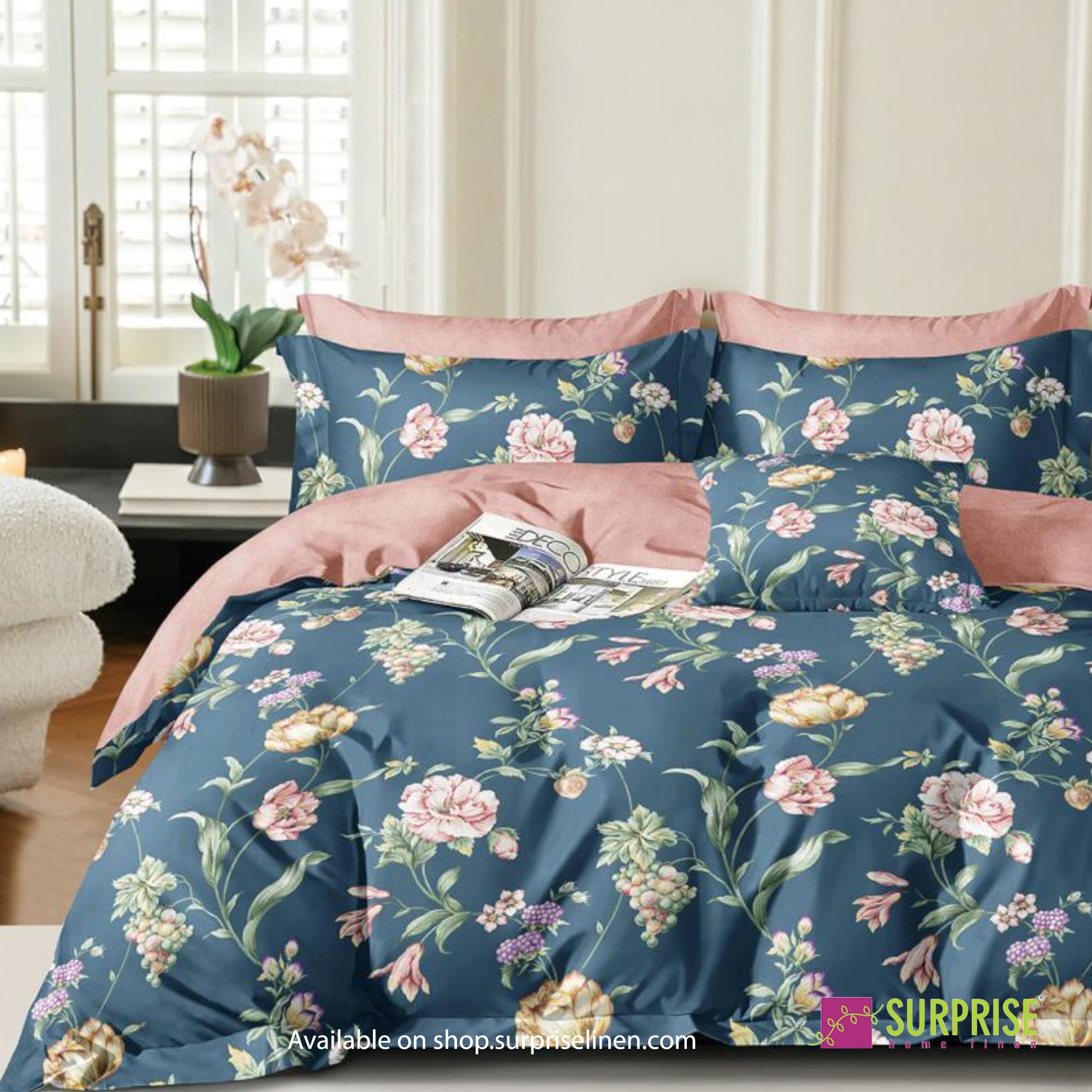Luxury Essentials By Surprise Home Exclusive Hues Collection 3 Pcs Super King Size Bedsheet Set in 300 TC Premium Cotton (Cobalt)