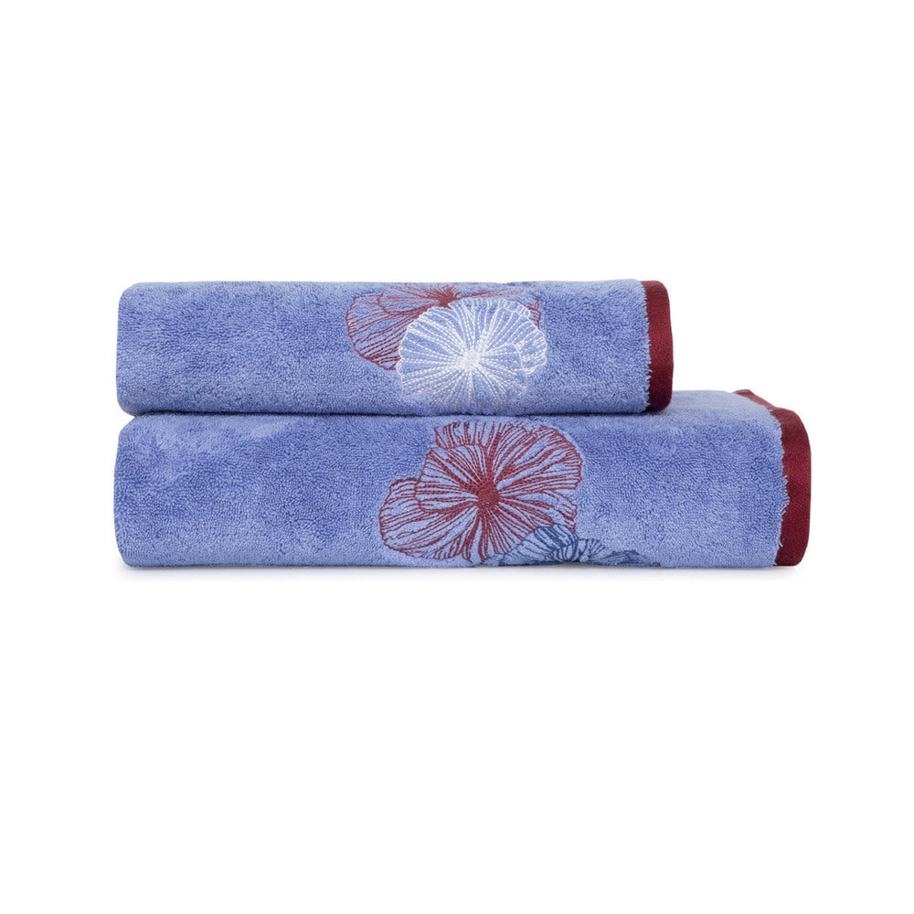 Hugo Boss - Ashleigh Embroidered Towels with Sateen Border 700 GSM 100% Cotton (Blue)
