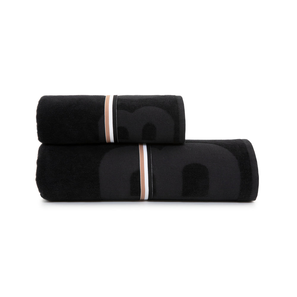 Hugo Boss - Border Logo 350 GSM 100% Cotton Towel (Black)
