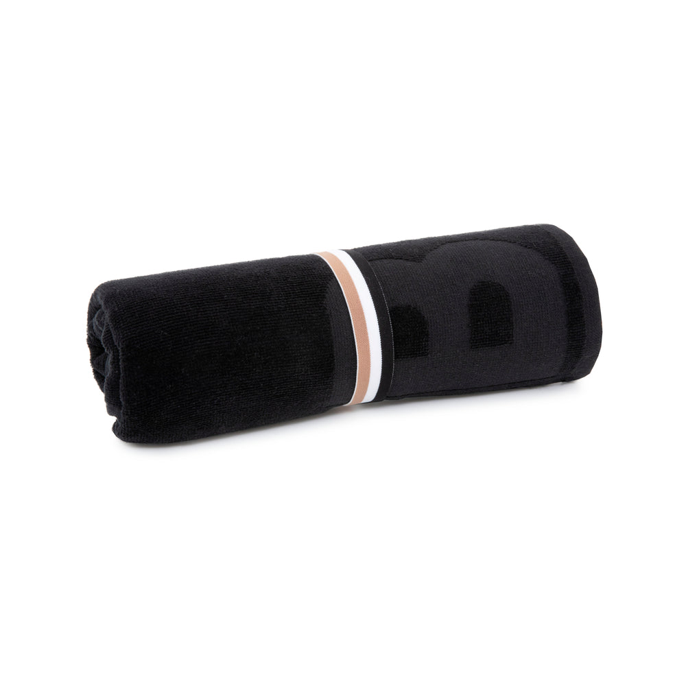 Hugo Boss - Border Logo 350 GSM 100% Cotton Towel (Black)