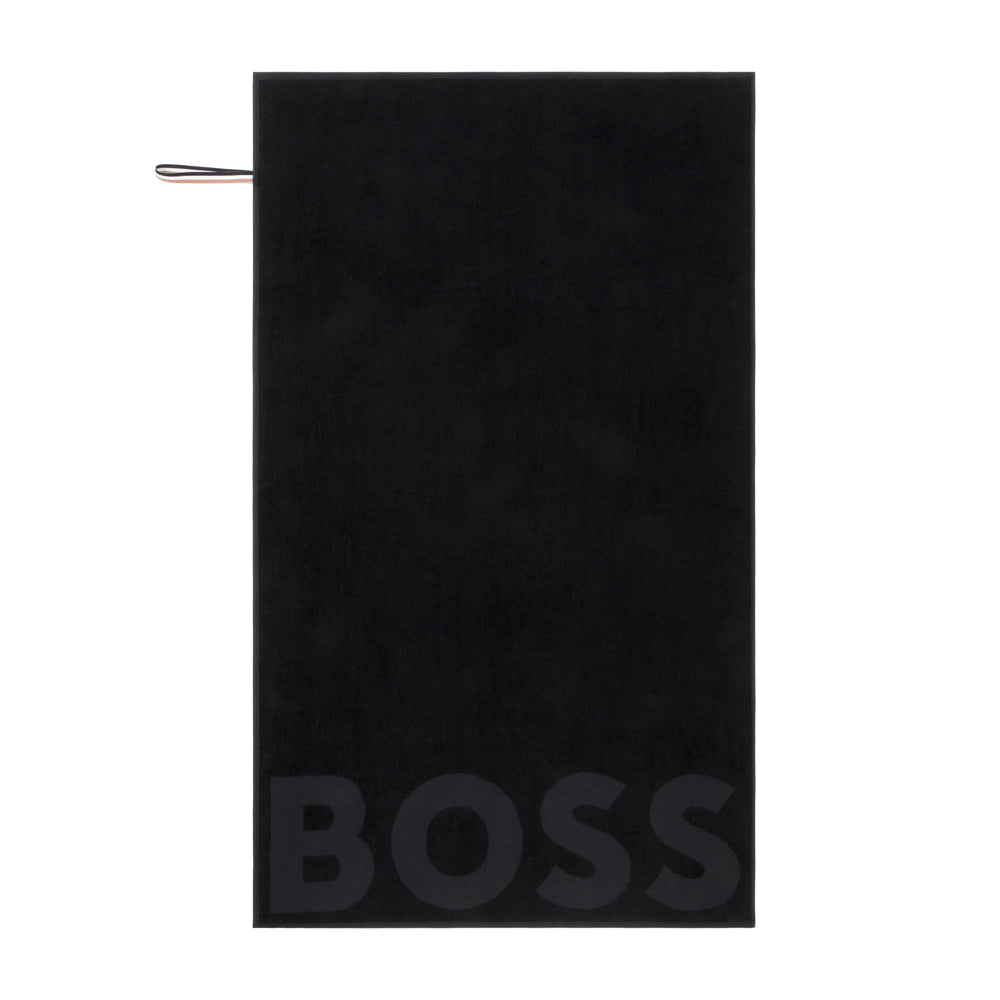 Hugo Boss - Border Logo 350 GSM 100% Cotton Towel (Black)