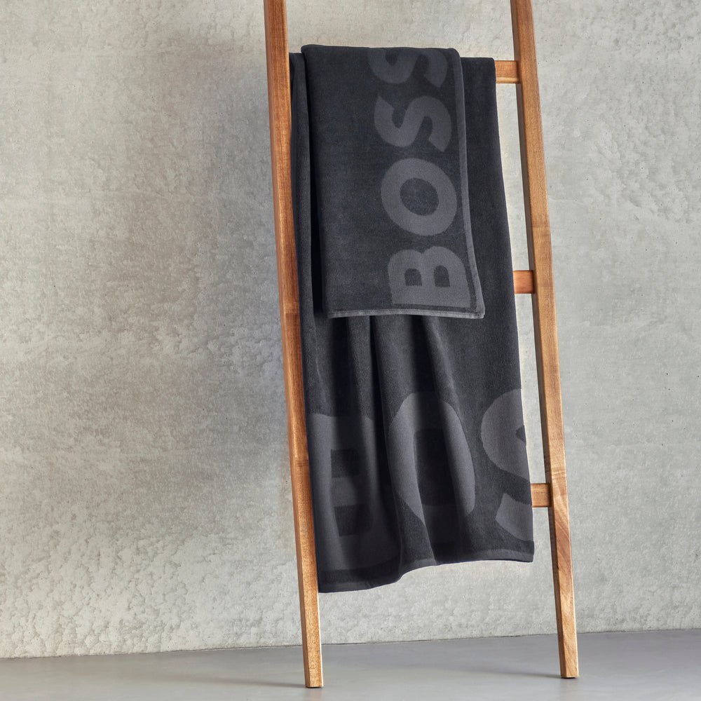 Hugo Boss - Border Logo 350 GSM 100% Cotton Towel (Black)