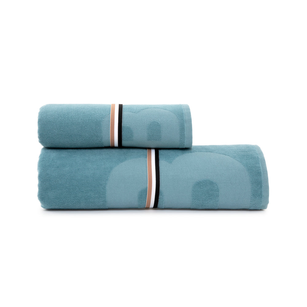 Hugo Boss - Border Logo 350 GSM 100% Cotton Towel (Pacific)