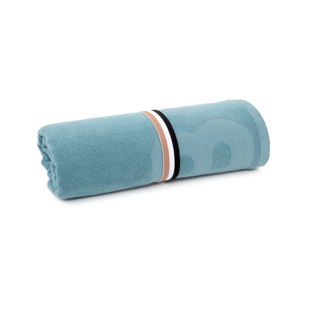 Hugo Boss - Border Logo 350 GSM 100% Cotton Towel (Pacific)