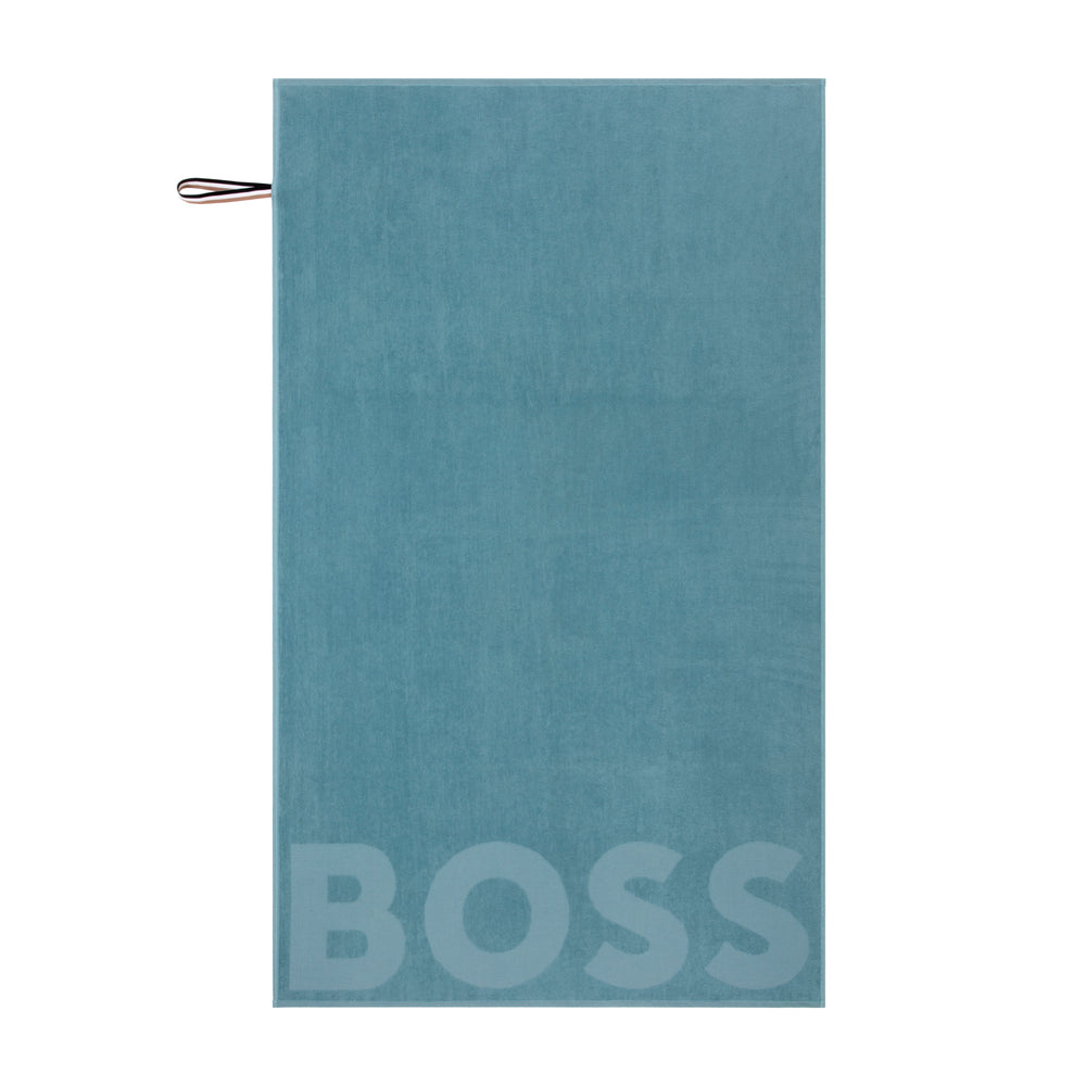 Hugo Boss - Border Logo 350 GSM 100% Cotton Towel (Pacific)