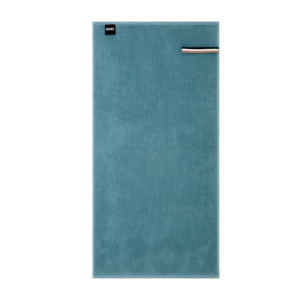 Hugo Boss - Border Logo 350 GSM 100% Cotton Towel (Pacific)