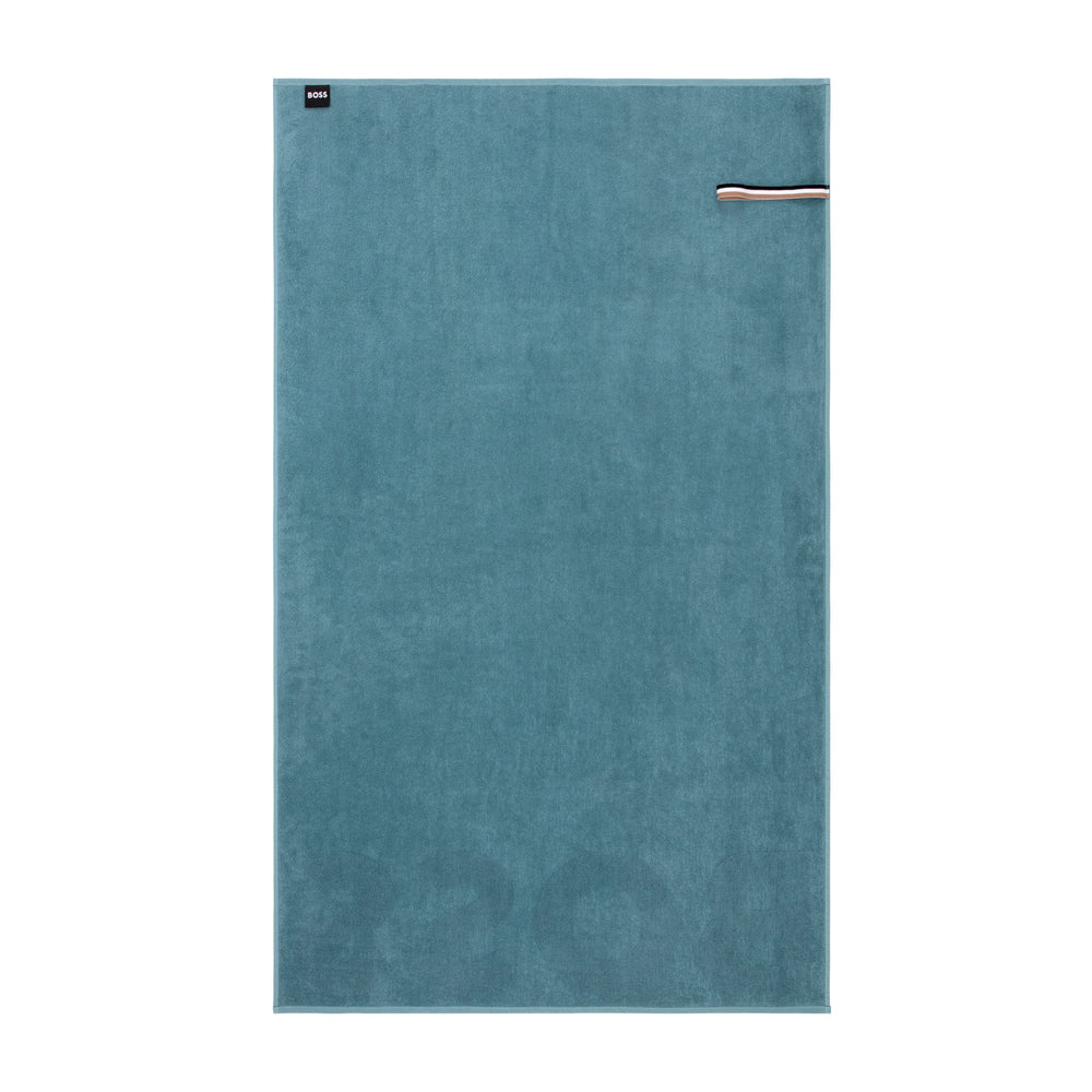 Hugo Boss - Border Logo 350 GSM 100% Cotton Towel (Pacific)